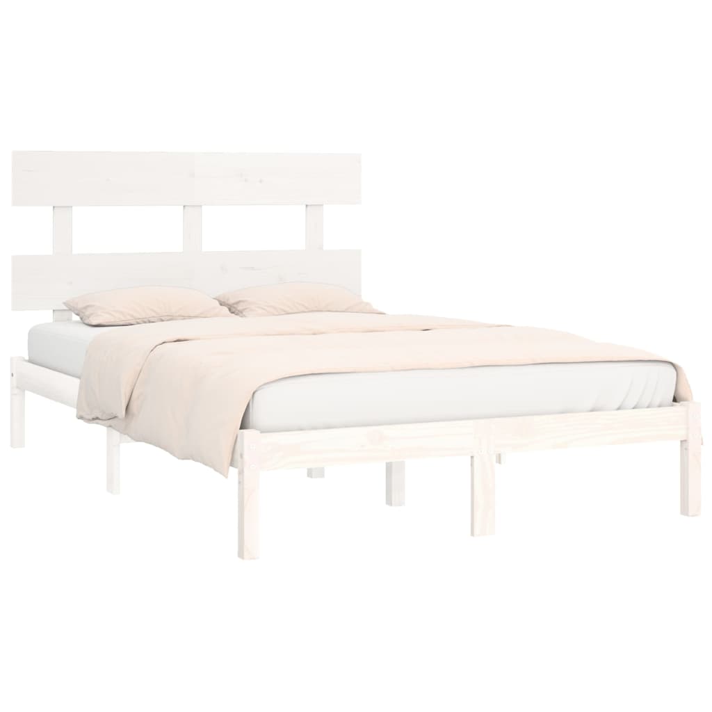 Bedframe massief hout wit 200x200 cm is nu te koop bij PeponiXL, paradijselijk wonen!