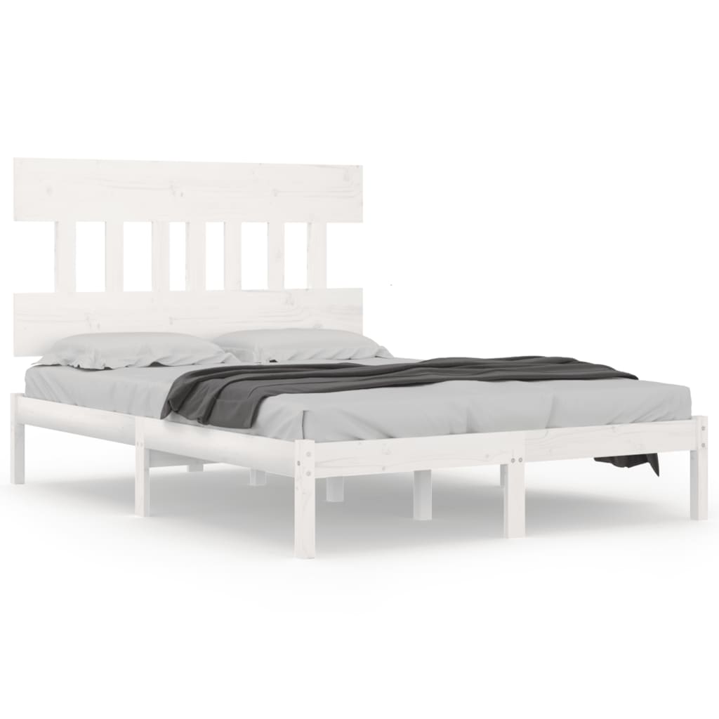 Bedframe massief hout wit 200x200 cm is nu te koop bij PeponiXL, paradijselijk wonen!