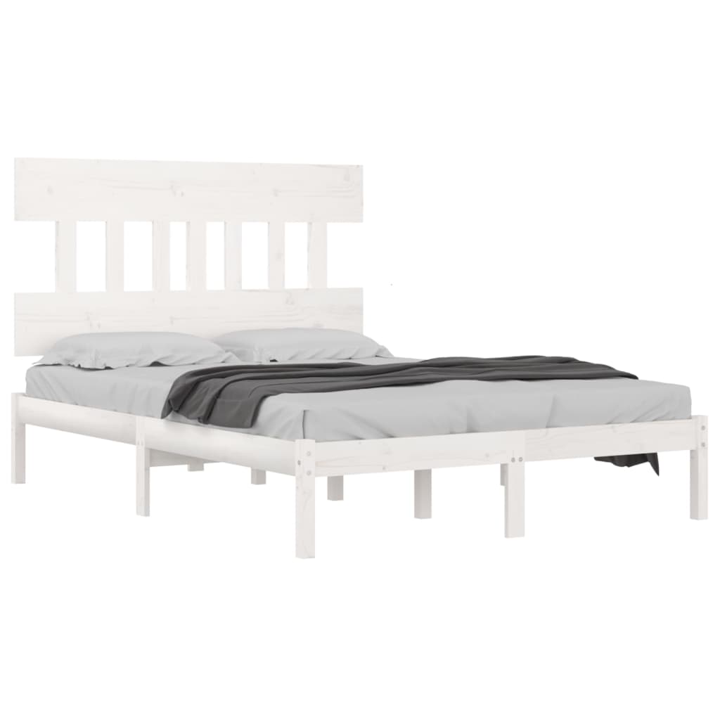 Bedframe massief hout wit 200x200 cm is nu te koop bij PeponiXL, paradijselijk wonen!