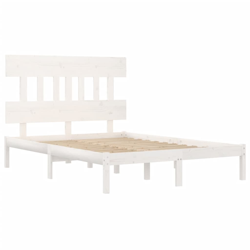 Bedframe massief hout wit 200x200 cm is nu te koop bij PeponiXL, paradijselijk wonen!