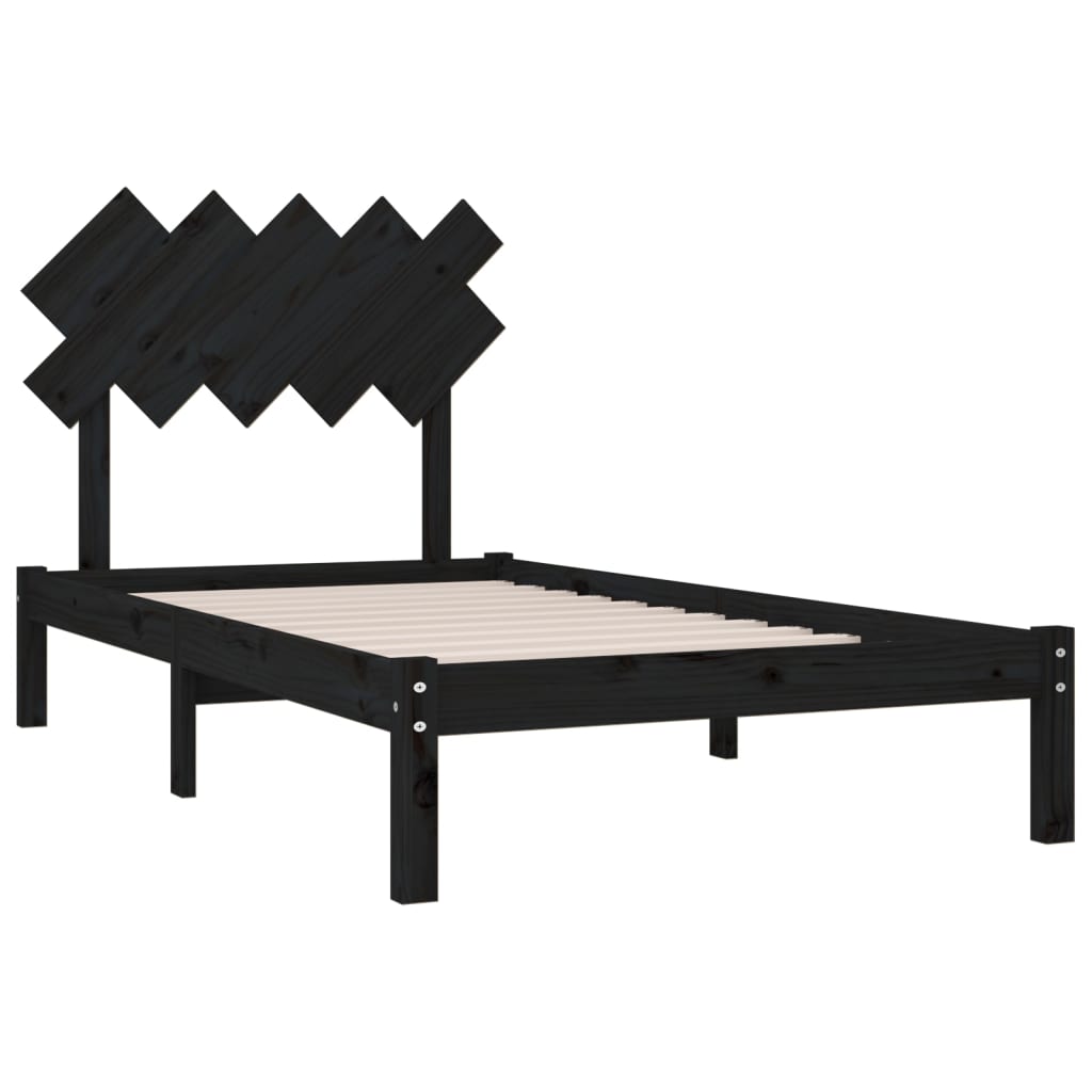 Bedframe massief hout zwart 100x200 cm is nu te koop bij PeponiXL, paradijselijk wonen!