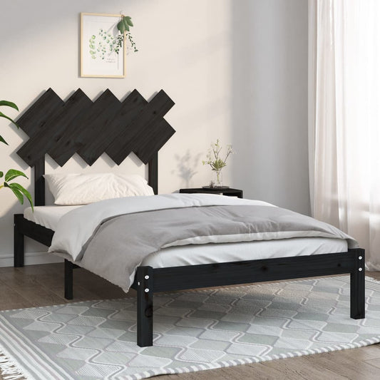 Bedframe massief hout zwart 100x200 cm is nu te koop bij PeponiXL, paradijselijk wonen!