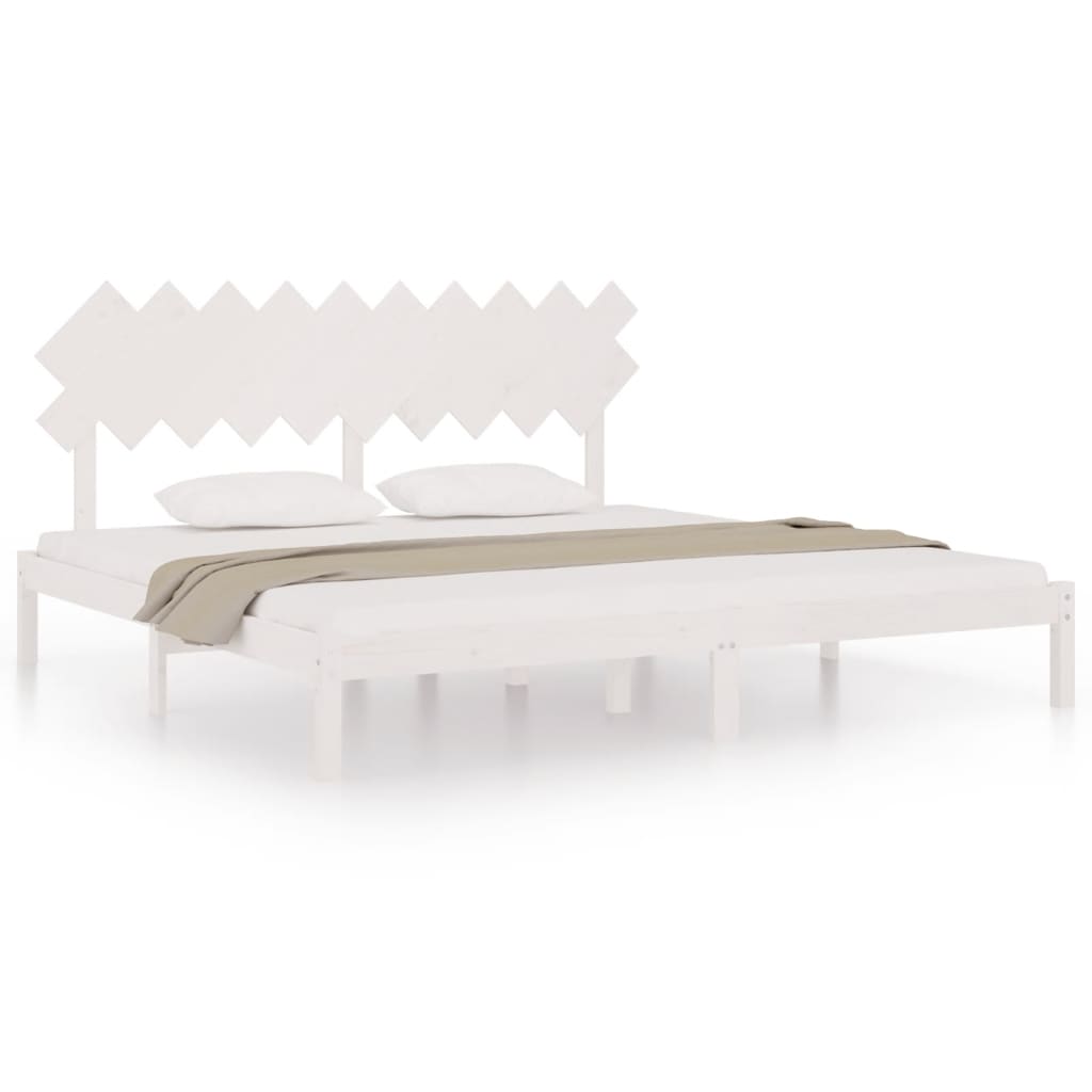 Bedframe massief hout wit 200x200 cm is nu te koop bij PeponiXL, paradijselijk wonen!