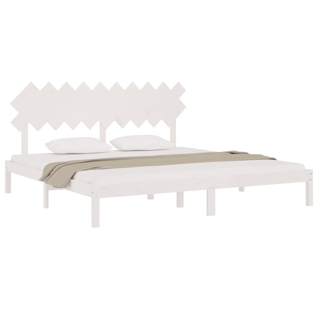 Bedframe massief hout wit 200x200 cm is nu te koop bij PeponiXL, paradijselijk wonen!
