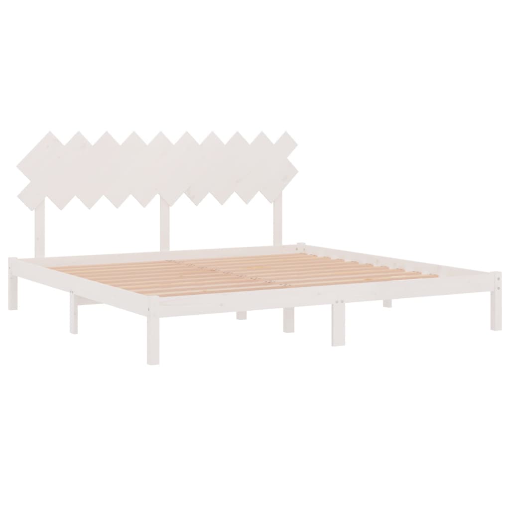 Bedframe massief hout wit 200x200 cm is nu te koop bij PeponiXL, paradijselijk wonen!