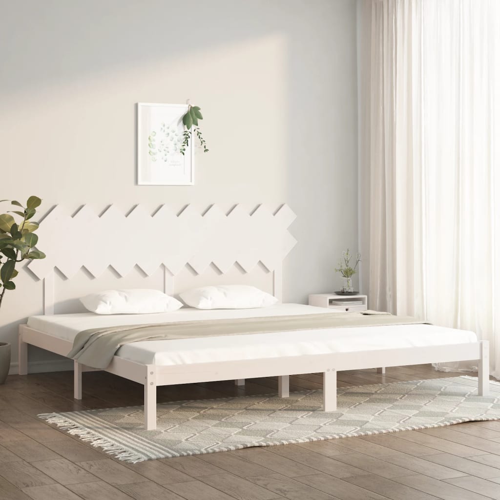 Bedframe massief hout wit 200x200 cm is nu te koop bij PeponiXL, paradijselijk wonen!