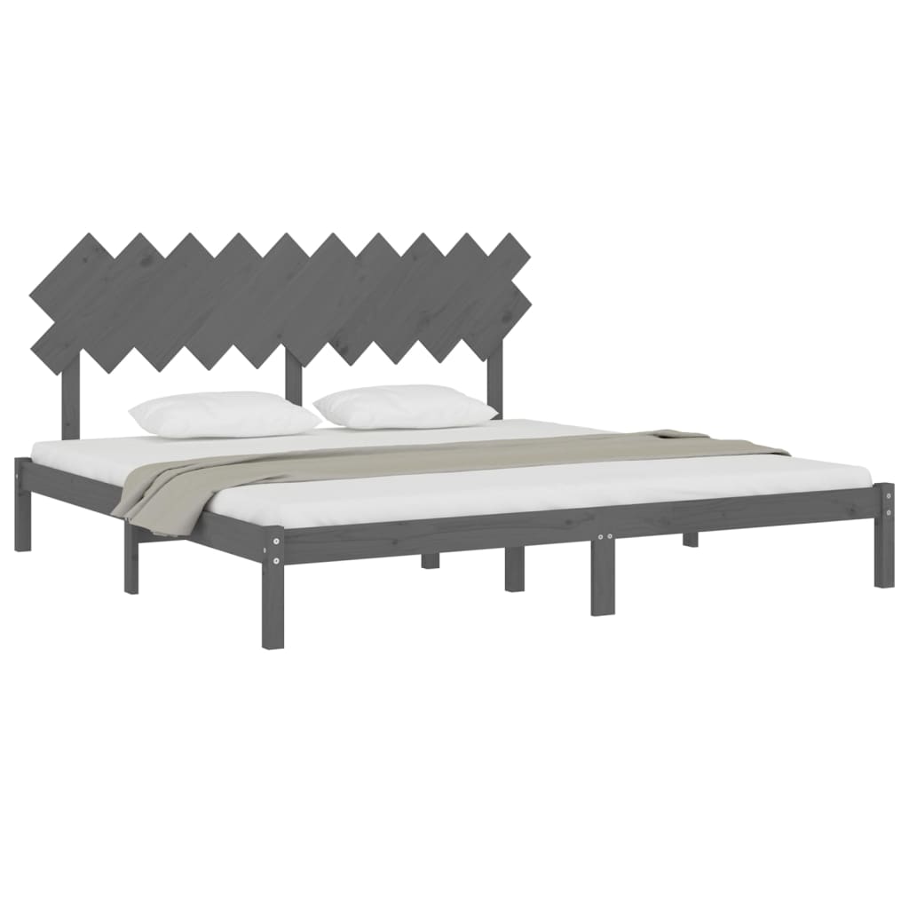 Bedframe massief hout grijs 200x200 cm is nu te koop bij PeponiXL, paradijselijk wonen!