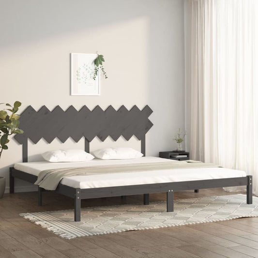 Bedframe massief hout grijs 200x200 cm is nu te koop bij PeponiXL, paradijselijk wonen!