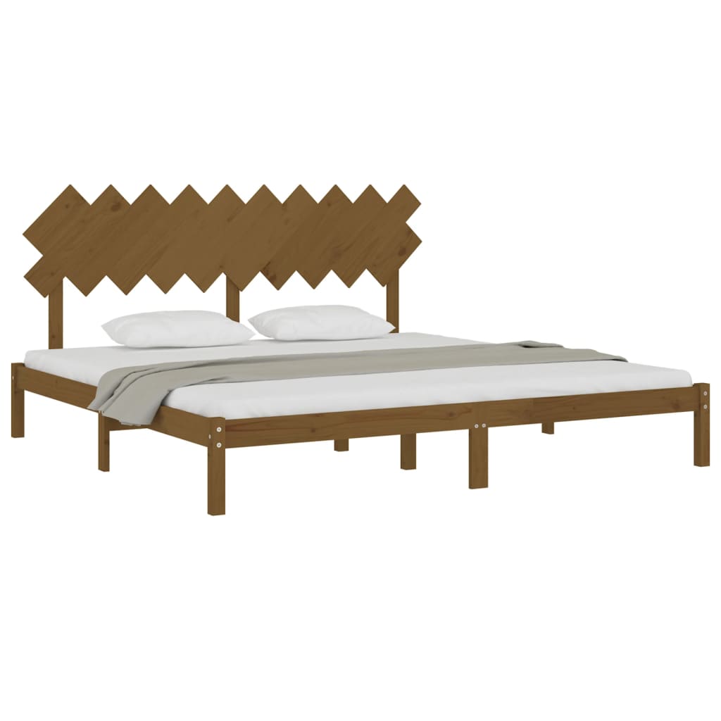 Bedframe massief hout honingbruin 200x200 cm is nu te koop bij PeponiXL, paradijselijk wonen!