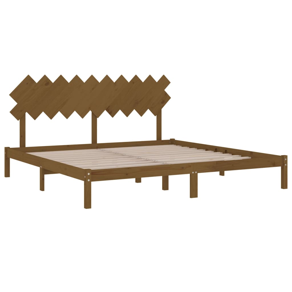 Bedframe massief hout honingbruin 200x200 cm is nu te koop bij PeponiXL, paradijselijk wonen!