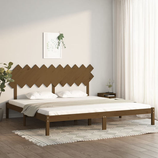 Bedframe massief hout honingbruin 200x200 cm is nu te koop bij PeponiXL, paradijselijk wonen!