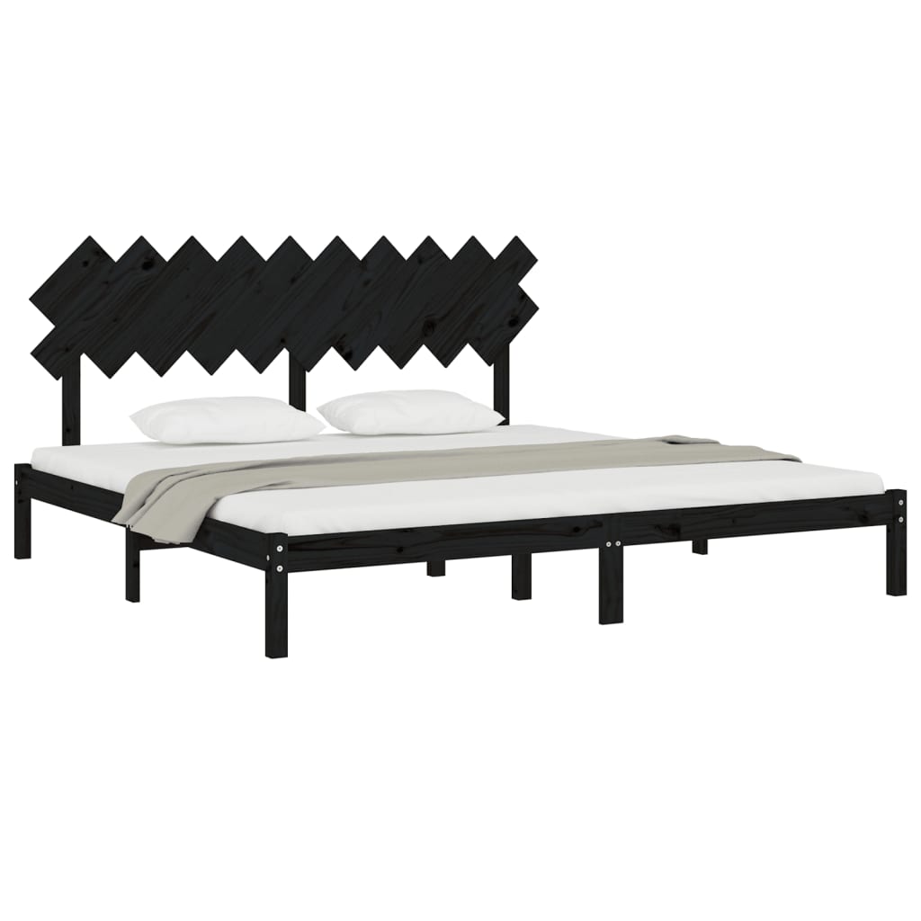 Bedframe massief hout zwart 200x200 cm is nu te koop bij PeponiXL, paradijselijk wonen!