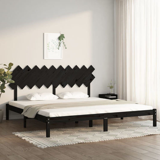 Bedframe massief hout zwart 200x200 cm is nu te koop bij PeponiXL, paradijselijk wonen!