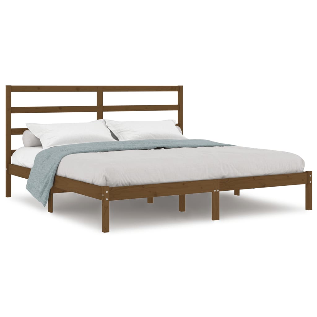 Bedframe massief grenenhout honingbruin 200x200 cm is nu te koop bij PeponiXL, paradijselijk wonen!
