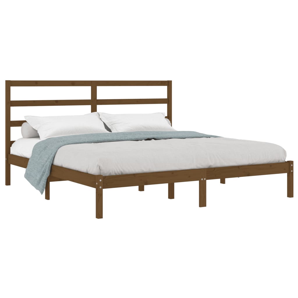 Bedframe massief grenenhout honingbruin 200x200 cm is nu te koop bij PeponiXL, paradijselijk wonen!