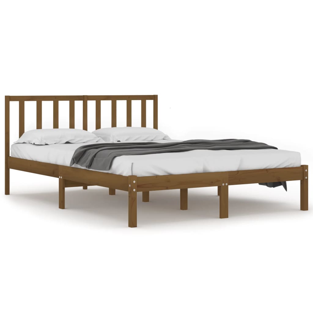 Bedframe massief grenenhout honingbruin 200x200 cm is nu te koop bij PeponiXL, paradijselijk wonen!
