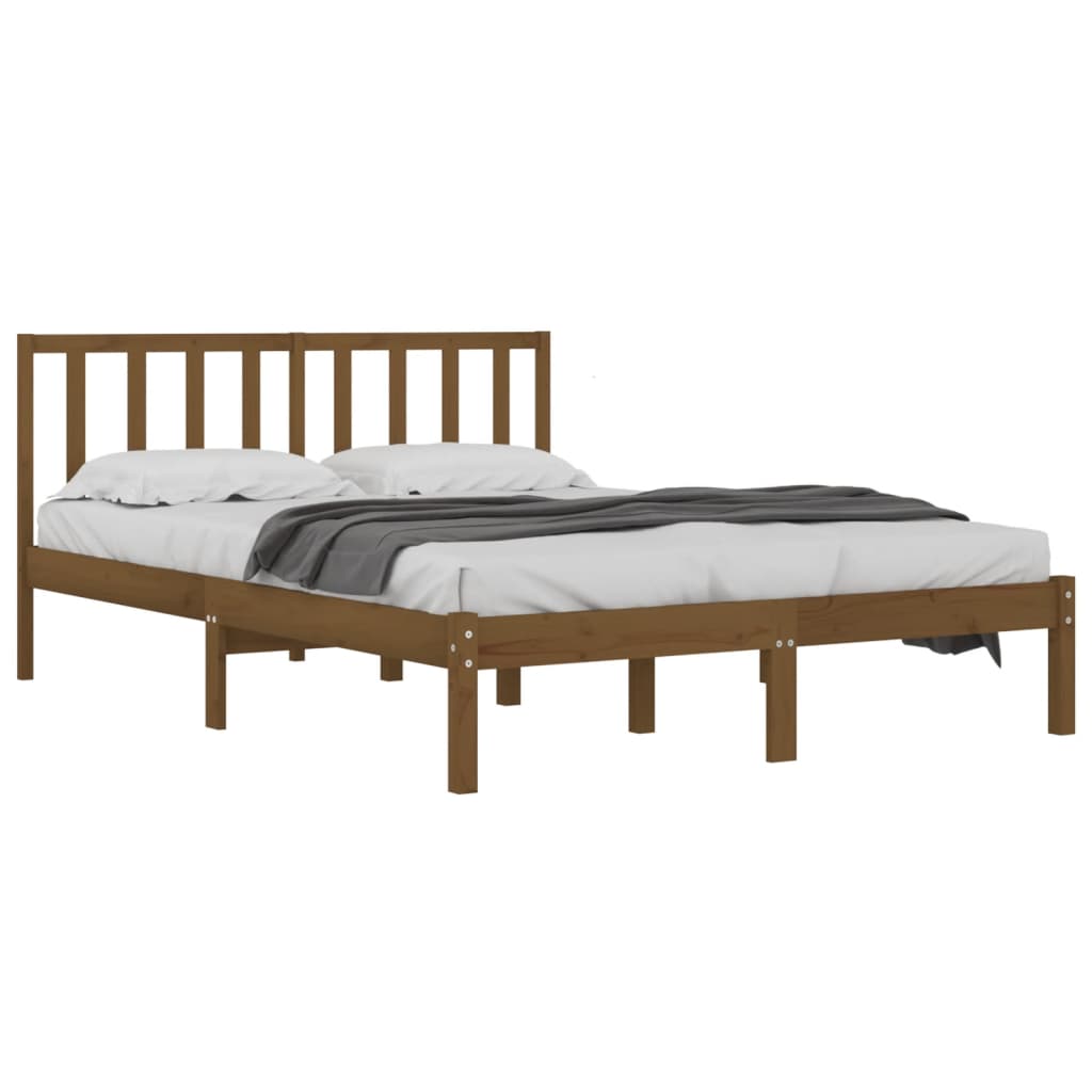 Bedframe massief grenenhout honingbruin 200x200 cm is nu te koop bij PeponiXL, paradijselijk wonen!