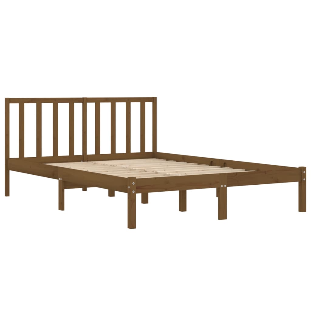 Bedframe massief grenenhout honingbruin 200x200 cm is nu te koop bij PeponiXL, paradijselijk wonen!