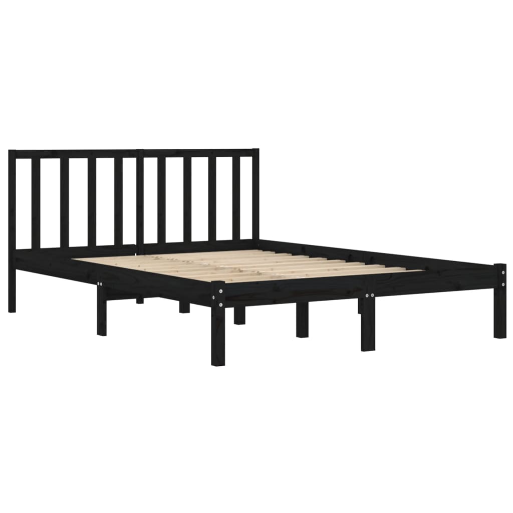 Bedframe massief grenenhout zwart 200x200 cm is nu te koop bij PeponiXL, paradijselijk wonen!
