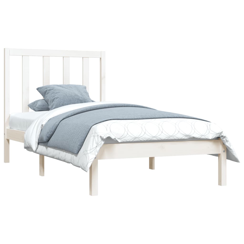 Bedframe massief grenenhout wit 75x190 cm is nu te koop bij PeponiXL, paradijselijk wonen!