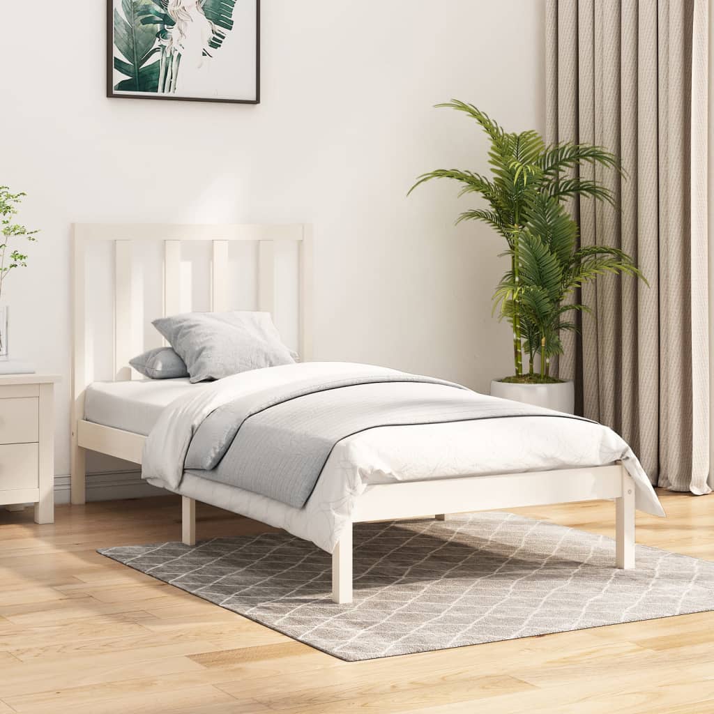 Bedframe massief grenenhout wit 75x190 cm is nu te koop bij PeponiXL, paradijselijk wonen!