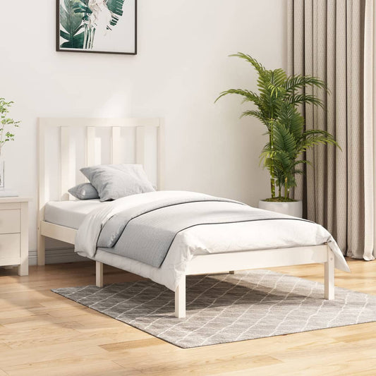 Bedframe massief grenenhout wit 75x190 cm is nu te koop bij PeponiXL, paradijselijk wonen!