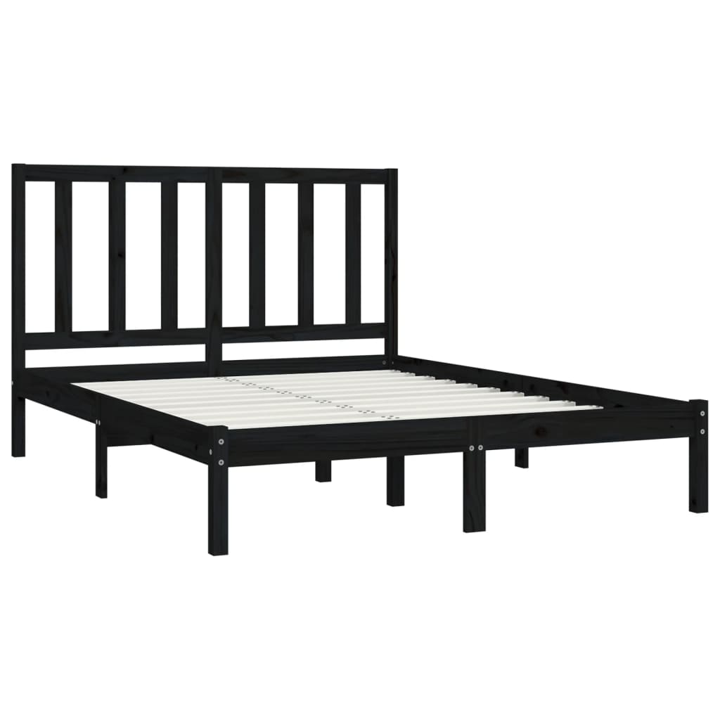 Bedframe massief grenenhout zwart 140x190 cm is nu te koop bij PeponiXL, paradijselijk wonen!