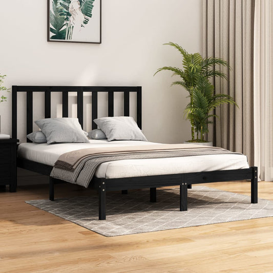 Bedframe massief grenenhout zwart 140x190 cm is nu te koop bij PeponiXL, paradijselijk wonen!