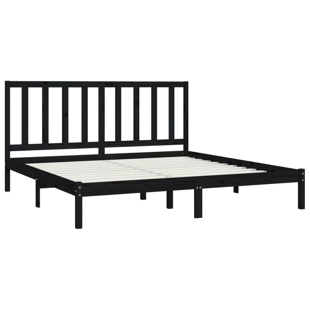 Bedframe massief grenenhout zwart 200x200 cm is nu te koop bij PeponiXL, paradijselijk wonen!