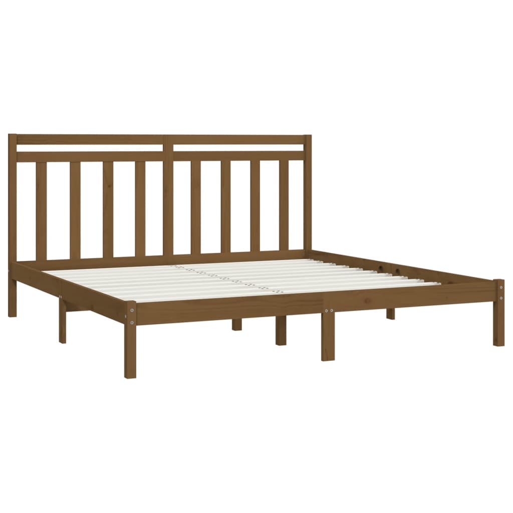 Bedframe massief hout honingbruin 200x200 cm is nu te koop bij PeponiXL, paradijselijk wonen!