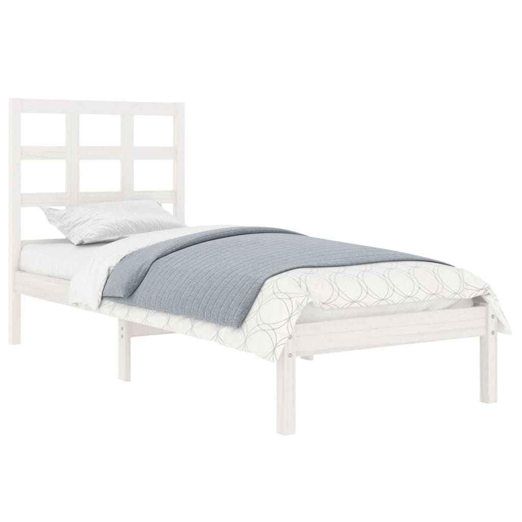 Bedframe massief hout wit 75x190 cm is nu te koop bij PeponiXL, paradijselijk wonen!