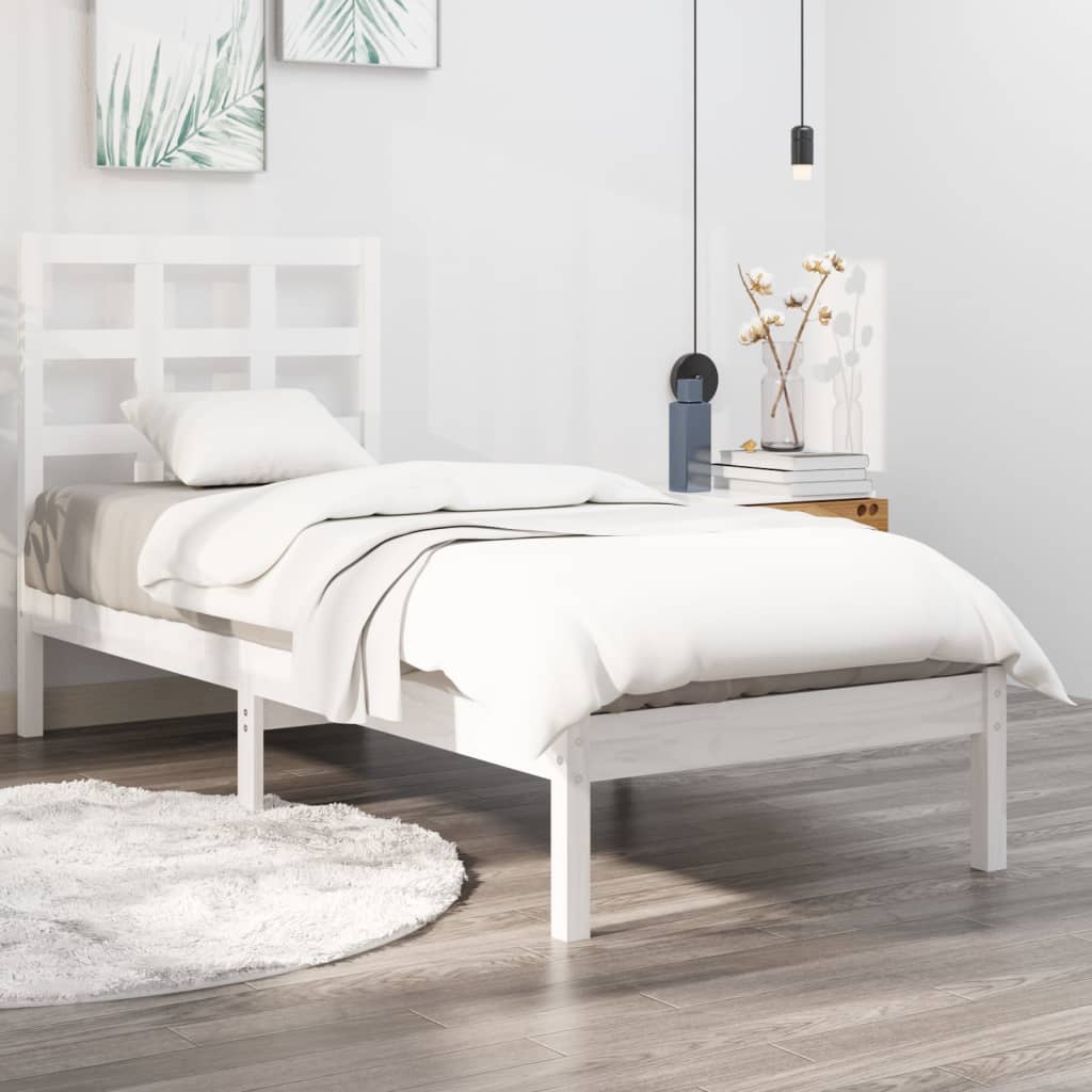 Bedframe massief hout wit 75x190 cm is nu te koop bij PeponiXL, paradijselijk wonen!
