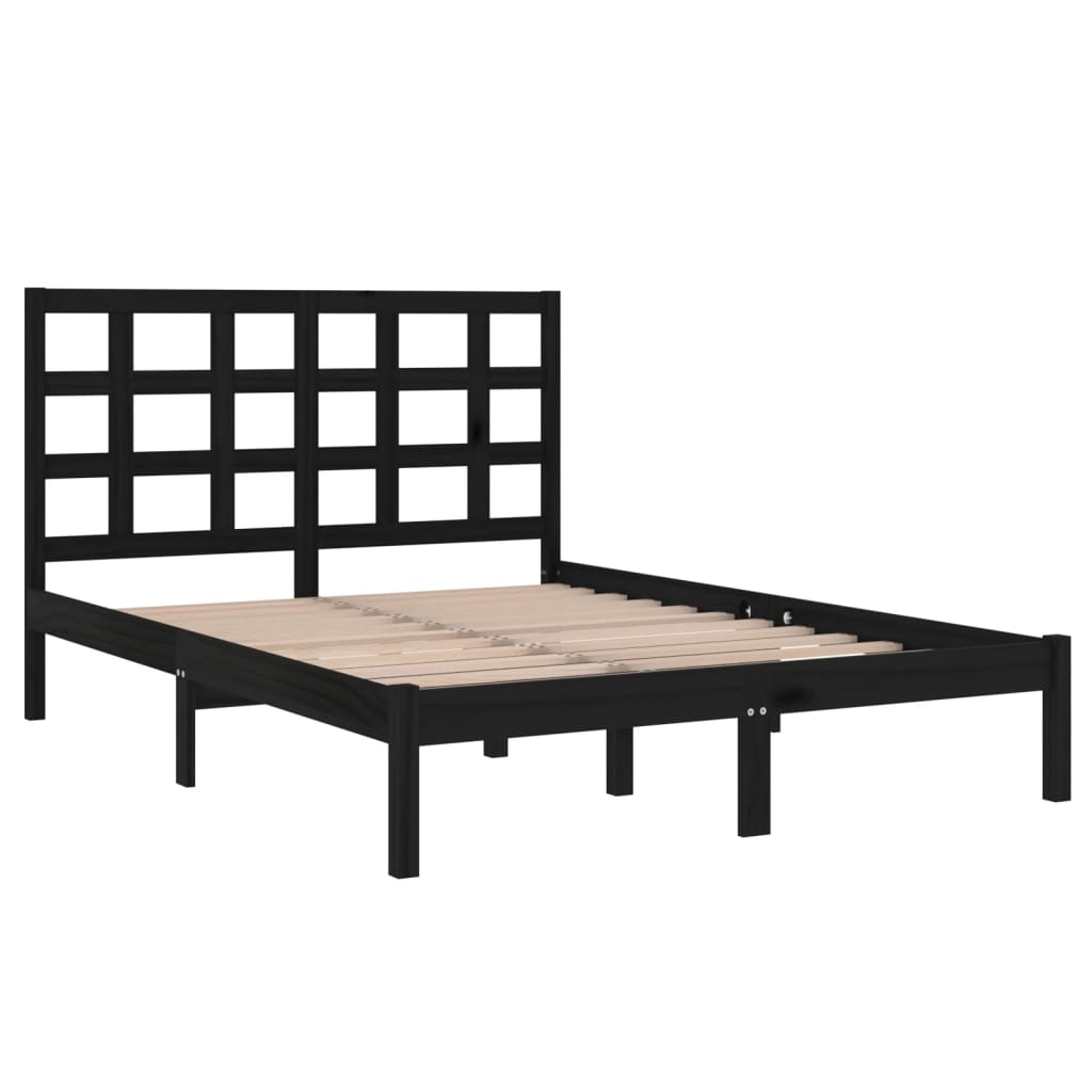 Bedframe massief hout zwart 140x190 cm is nu te koop bij PeponiXL, paradijselijk wonen!