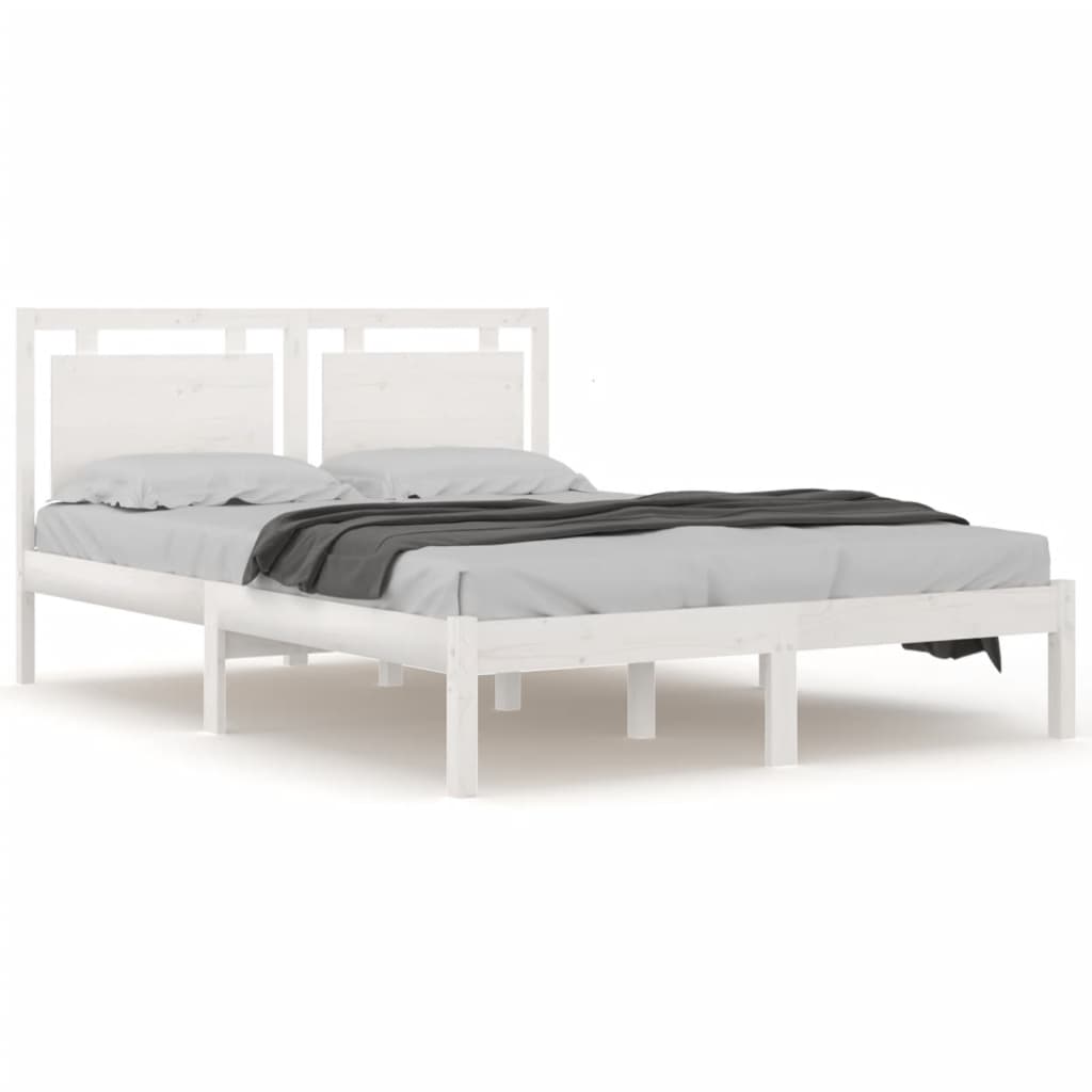 Bedframe massief hout wit 200x200 cm is nu te koop bij PeponiXL, paradijselijk wonen!