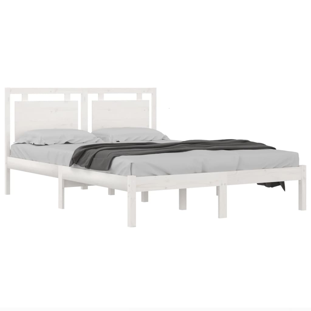 Bedframe massief hout wit 200x200 cm is nu te koop bij PeponiXL, paradijselijk wonen!