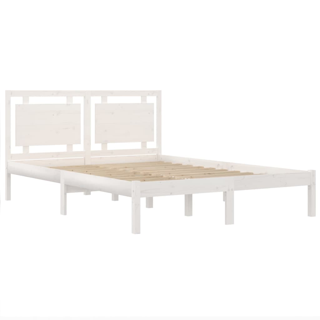 Bedframe massief hout wit 200x200 cm is nu te koop bij PeponiXL, paradijselijk wonen!