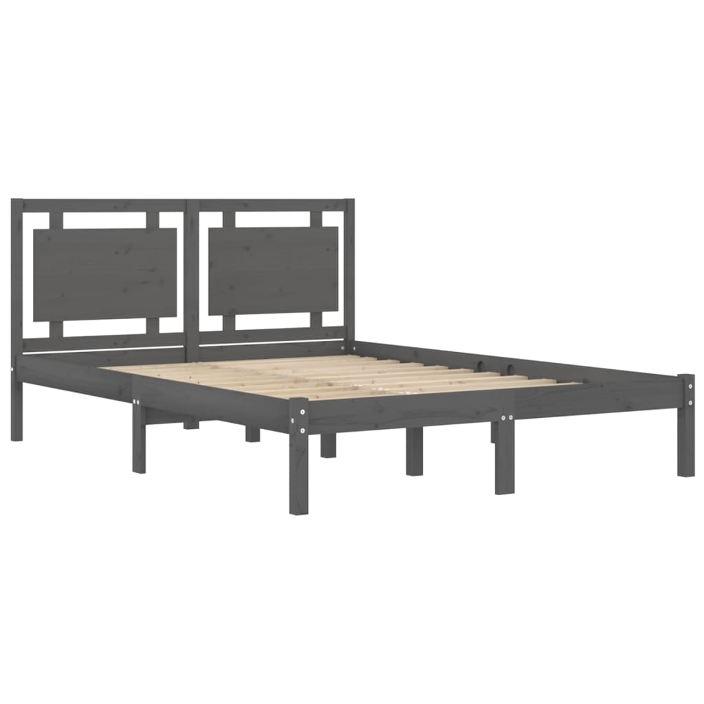 Bedframe massief hout grijs 200x200 cm is nu te koop bij PeponiXL, paradijselijk wonen!