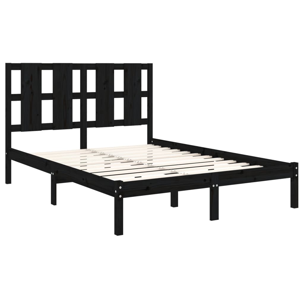 Bedframe massief grenenhout zwart 140x190 cm is nu te koop bij PeponiXL, paradijselijk wonen!