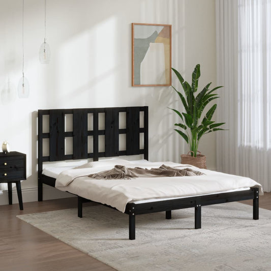 Bedframe massief grenenhout zwart 140x190 cm is nu te koop bij PeponiXL, paradijselijk wonen!