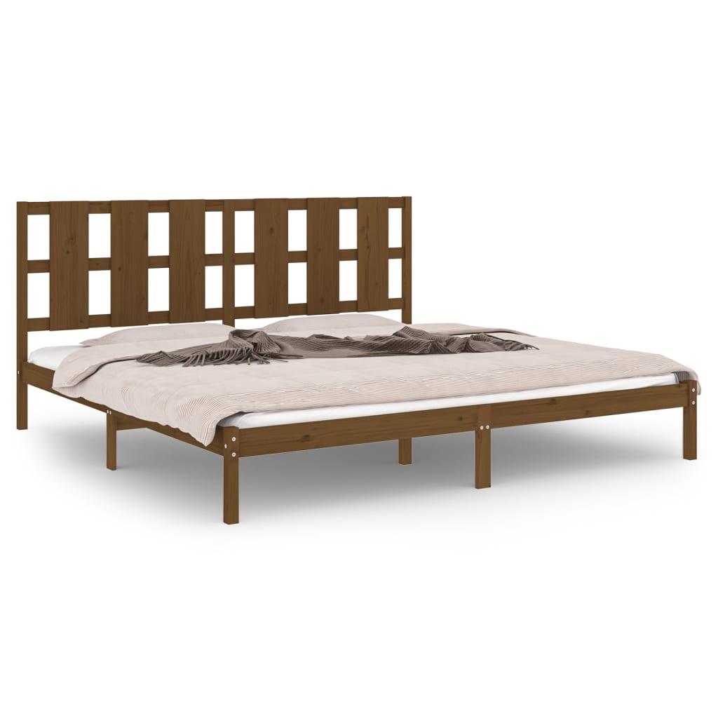 Bedframe massief grenenhout honingbruin 200x200 cm is nu te koop bij PeponiXL, paradijselijk wonen!