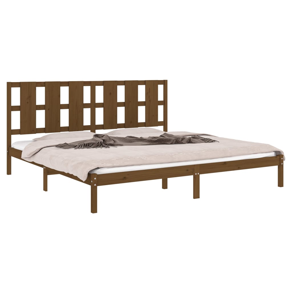 Bedframe massief grenenhout honingbruin 200x200 cm is nu te koop bij PeponiXL, paradijselijk wonen!