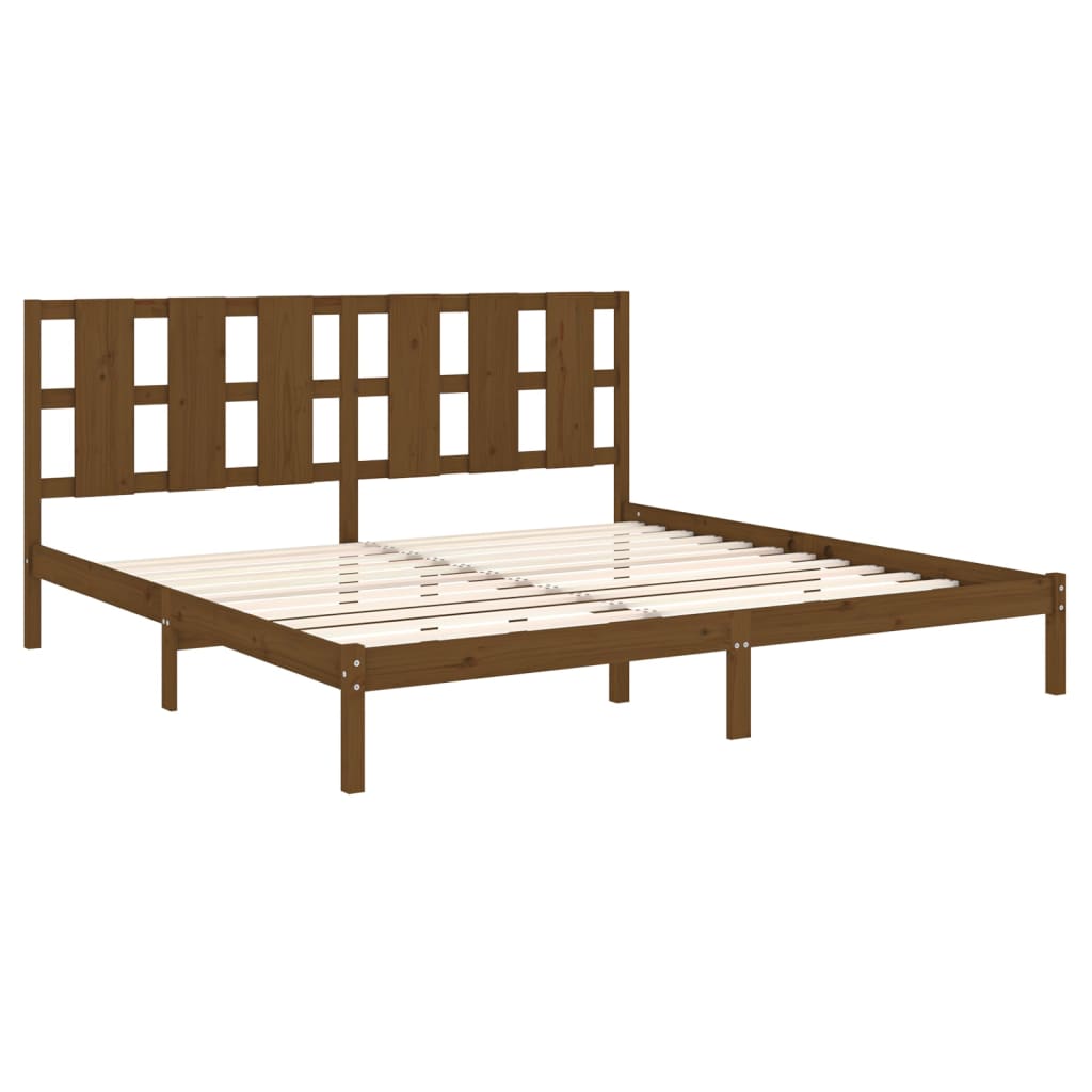 Bedframe massief grenenhout honingbruin 200x200 cm is nu te koop bij PeponiXL, paradijselijk wonen!