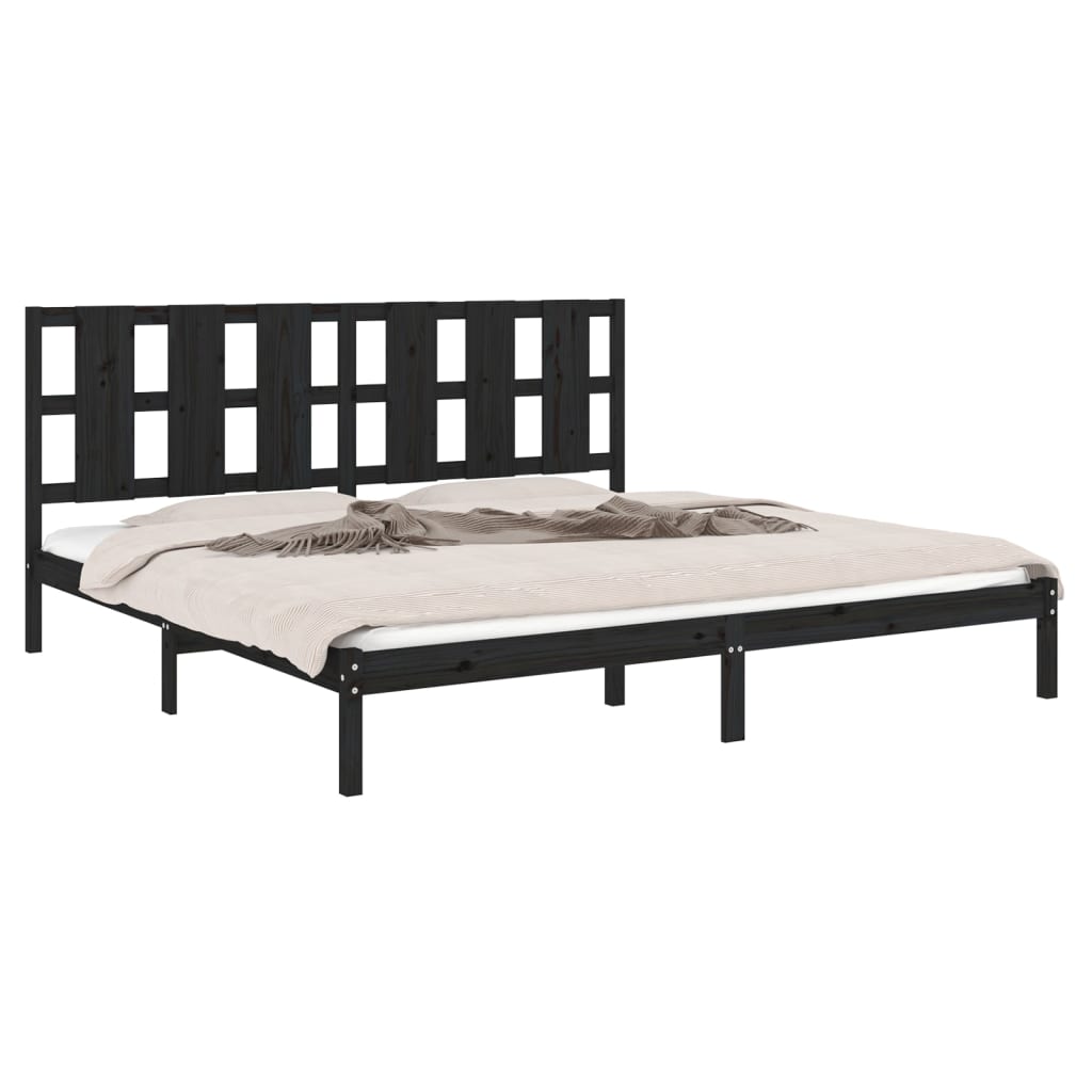 Bedframe massief grenenhout zwart 200x200 cm is nu te koop bij PeponiXL, paradijselijk wonen!