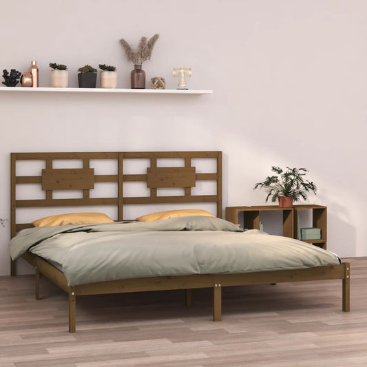 Bedframe massief hout honingbruin 200x200 cm is nu te koop bij PeponiXL, paradijselijk wonen!