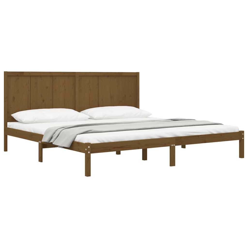 Bedframe massief grenenhout honingbruin 200x200 cm is nu te koop bij PeponiXL, paradijselijk wonen!