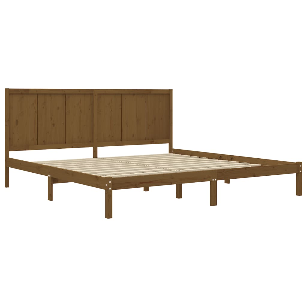 Bedframe massief grenenhout honingbruin 200x200 cm is nu te koop bij PeponiXL, paradijselijk wonen!