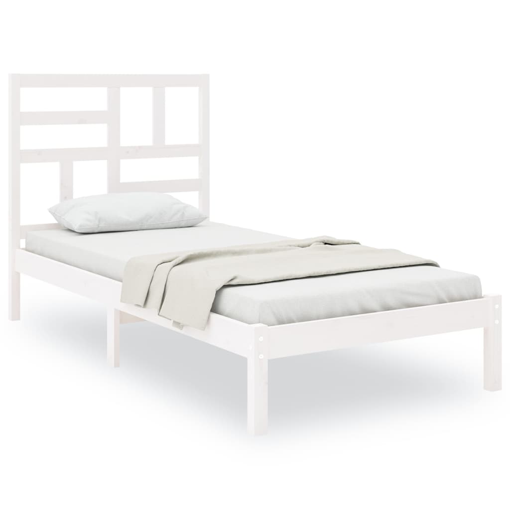 Bedframe massief hout wit 75x190 cm is nu te koop bij PeponiXL, paradijselijk wonen!