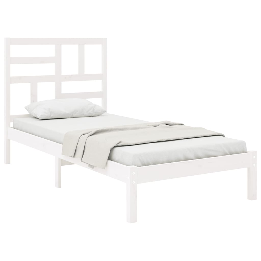 Bedframe massief hout wit 75x190 cm is nu te koop bij PeponiXL, paradijselijk wonen!