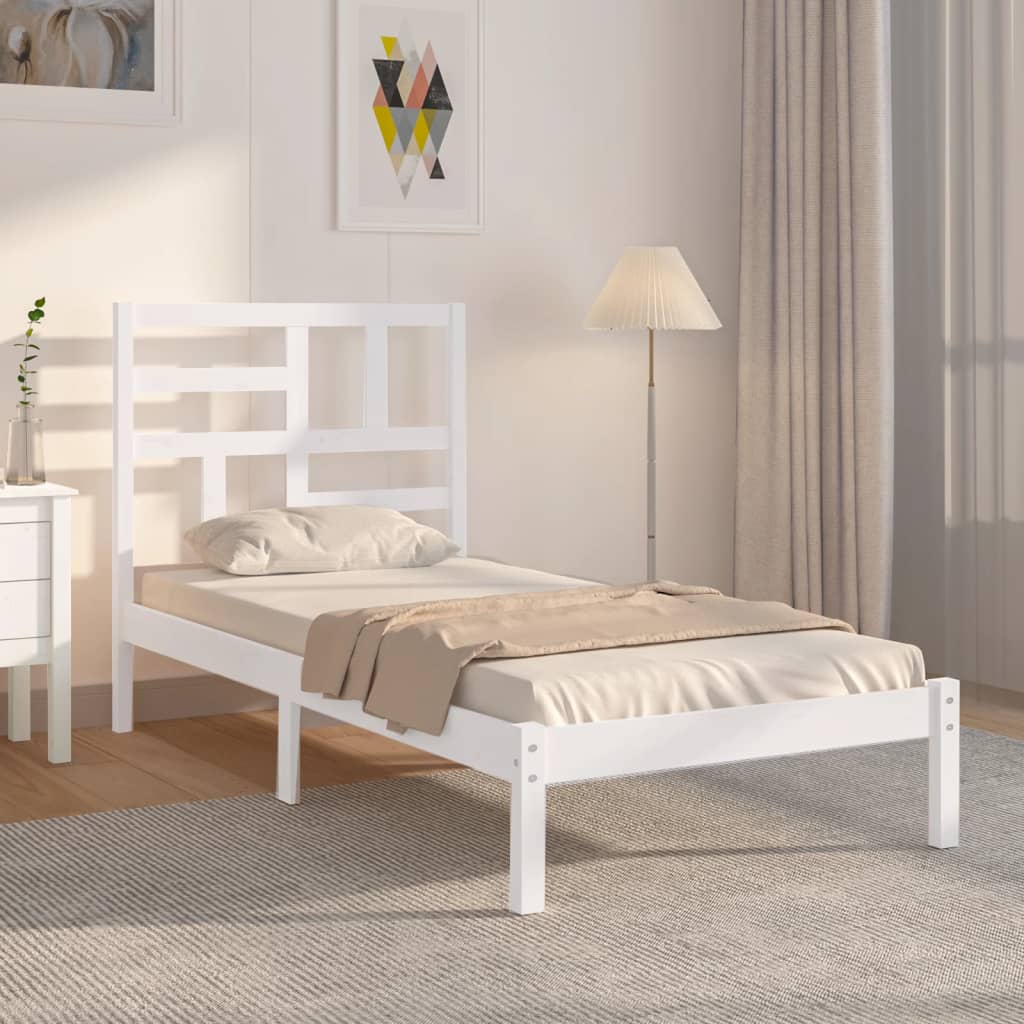 Bedframe massief hout wit 90x200 cm is nu te koop bij PeponiXL, paradijselijk wonen!
