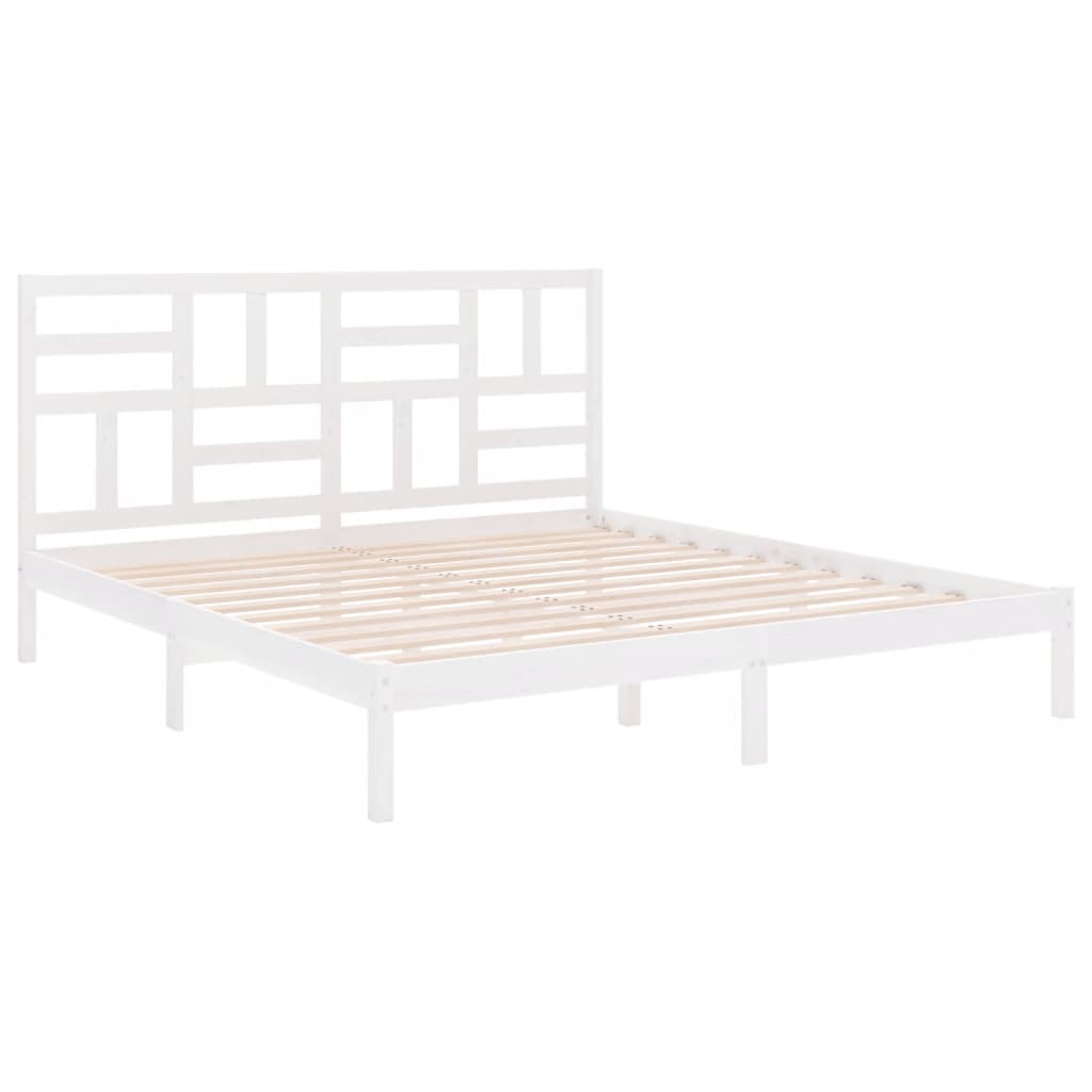 Bedframe massief hout wit 200x200 cm is nu te koop bij PeponiXL, paradijselijk wonen!